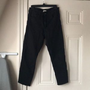 High rise black cropped jeans